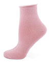 Women's Shimmer Roll Top Shortie Socks : Color: Pink