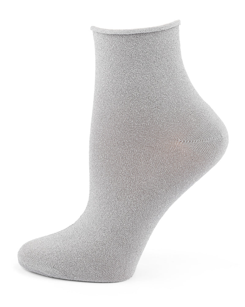 MeMoi Shimmer Roll Top Shortie Sock