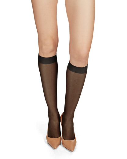 Women's Silky Sheer Knee Highs : Color: Black