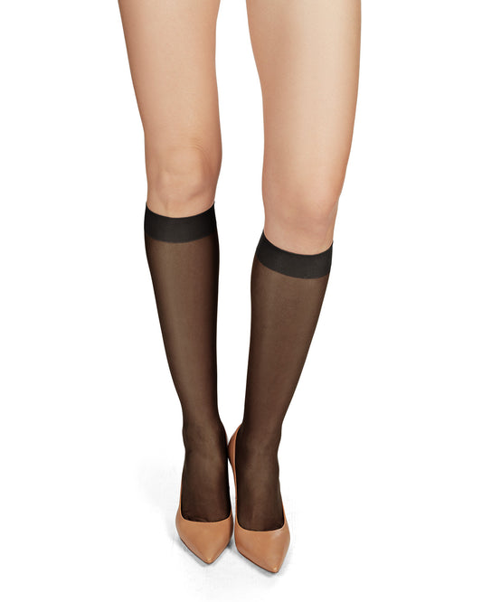 Women's Silky Sheer Knee Highs : Color: Black