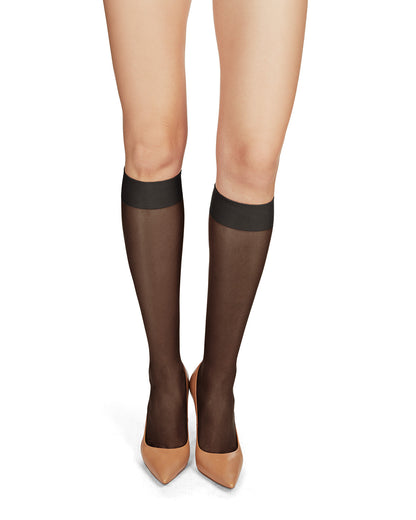 Women's Silky Super Sheer Knee Highs : Color: Black