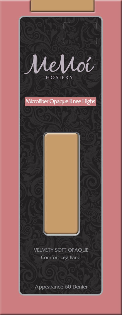 Women's Microfiber Opaque 60 Denier Knee Highs : Color: Nude