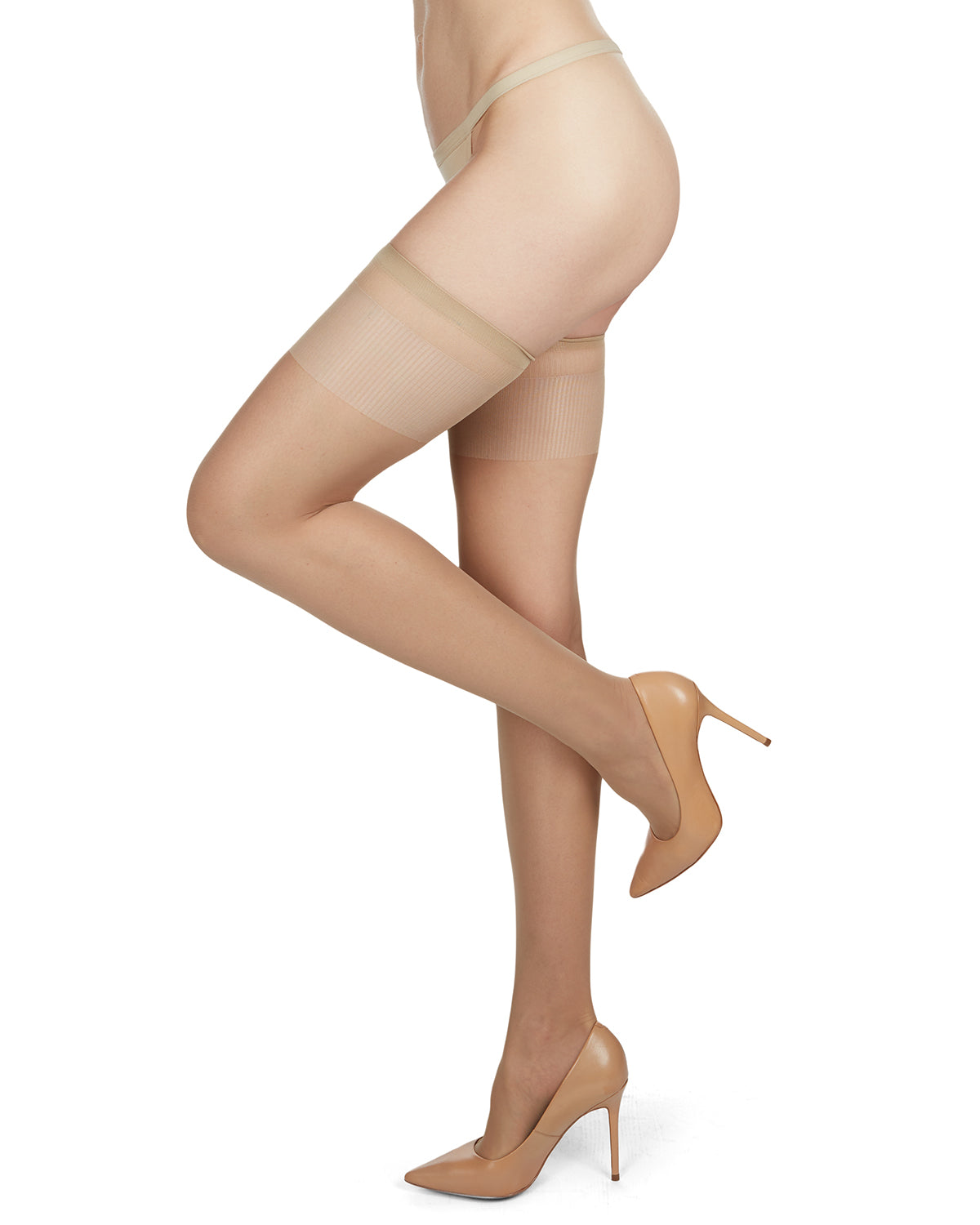 Perfect 40 Semi-Opaque Thigh High Stocking : Color: Natural