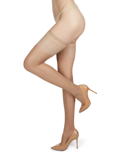 Perfect 40 Semi-Opaque Thigh High Stocking : Color: Natural