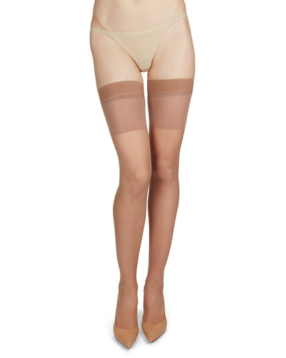 Women's Silky Sheer Nylon Thigh Highs : Color: Honey