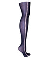 Women's Runway Stripe Netted Nylon Tights : Color: Black