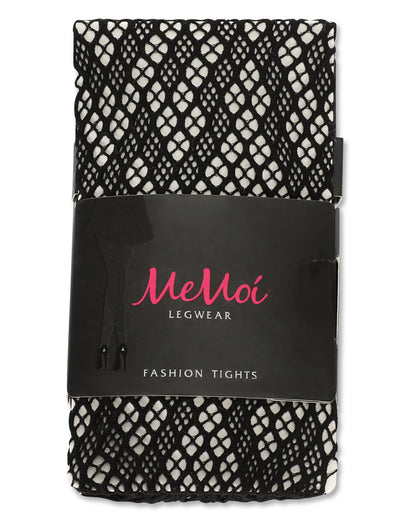 Women's Checkered Diamonds Nylon Net Tights : Color: Black