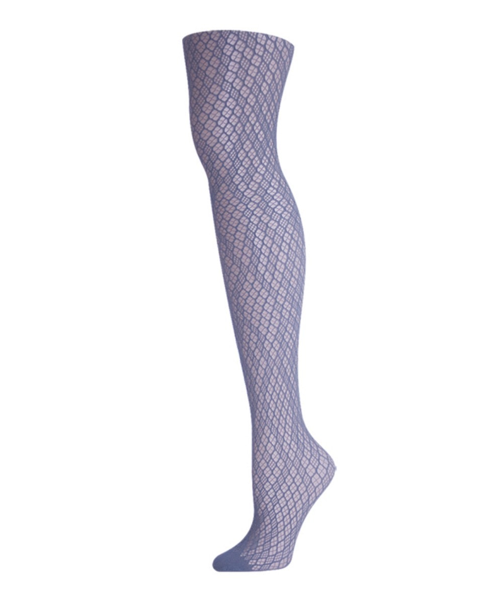 Women's Checkered Diamonds Nylon Net Tights : Color: Summer Clouds