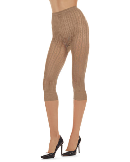 Moonlight Blue Linear Footless Net Tights : Color: Nude