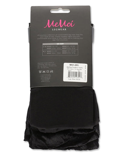 Women's Bell'leg Footless Nylon Tights : Color: Black