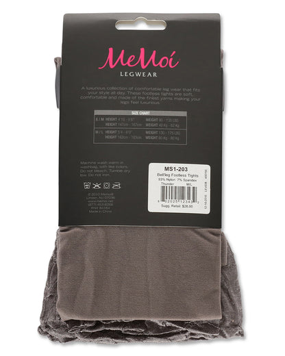 Women's Bell'leg Footless Nylon Tights : Color: Black