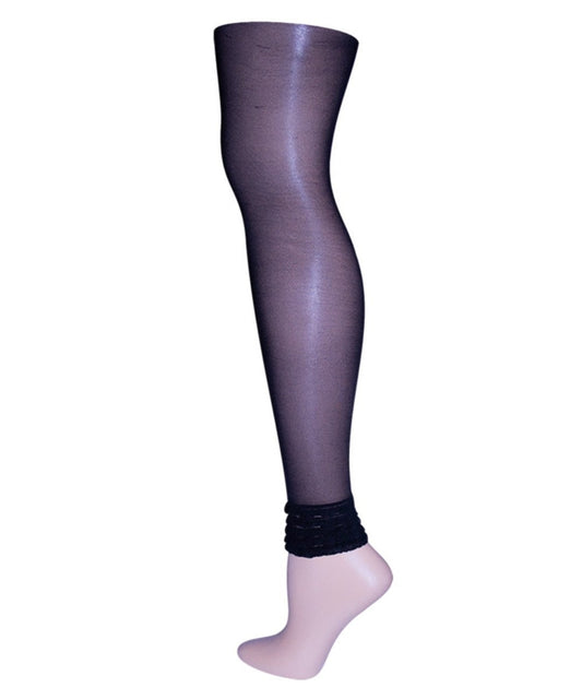 Layered Ruffles Sheer Footless Tights : Color: Black