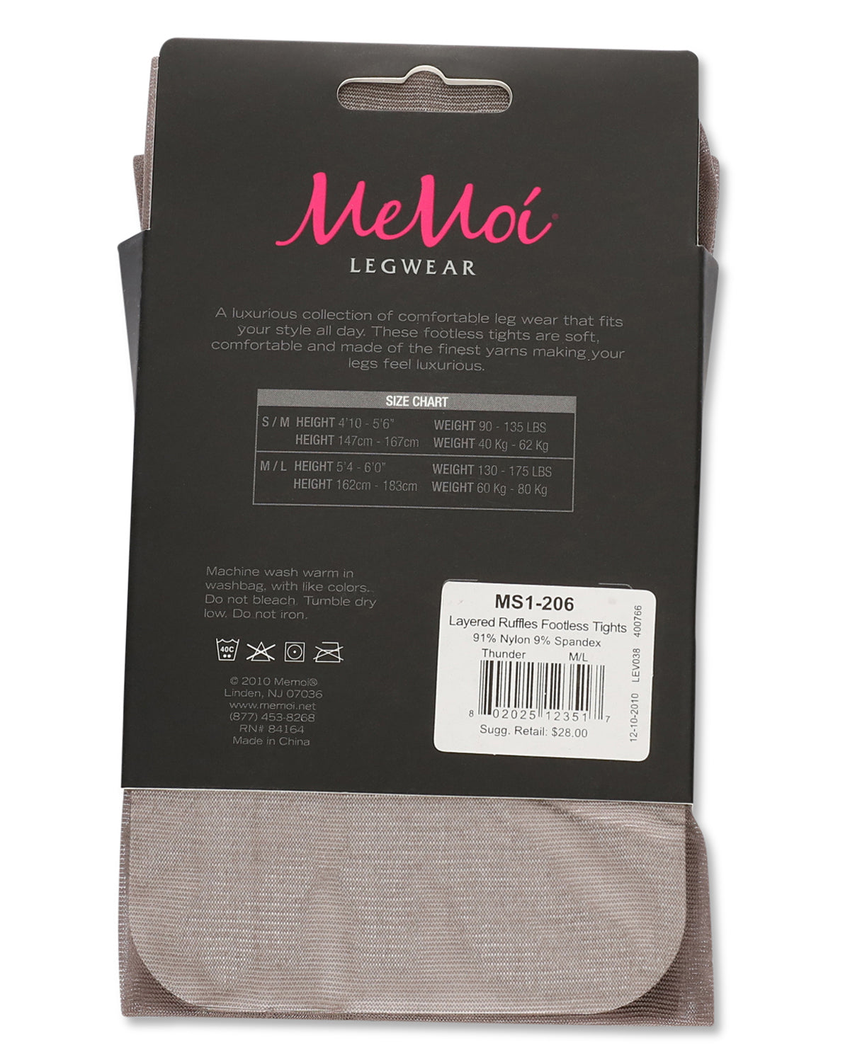 Layered Ruffles Sheer Footless Tights : Color: Black