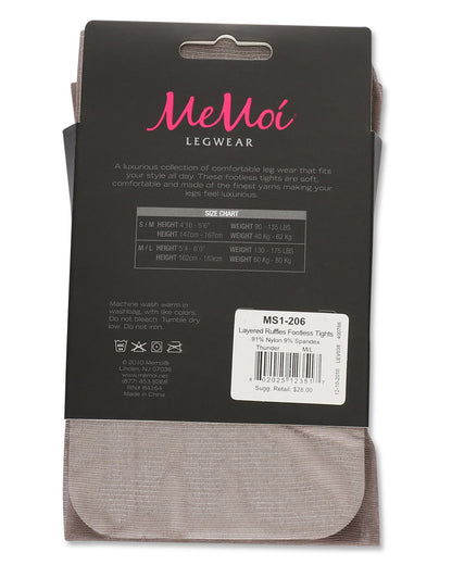 Layered Ruffles Sheer Footless Tights : Color: Black