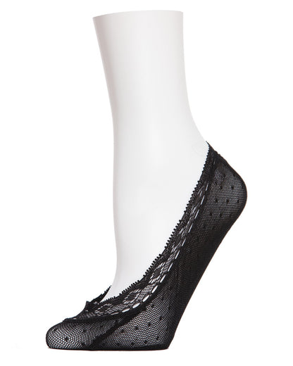 Women's Dotted Lace No Show Liner Socks : Color: Black