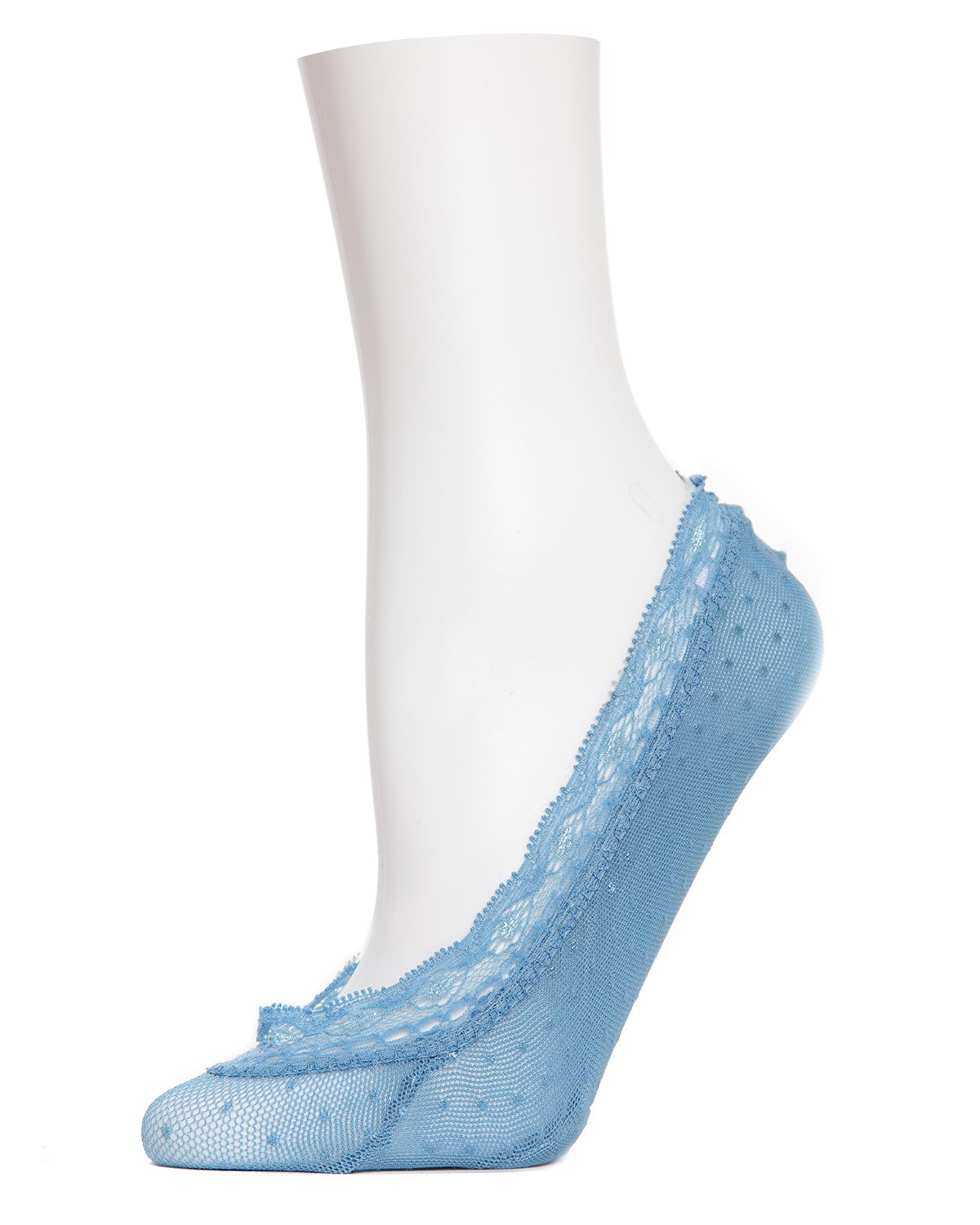 Women's Dotted Lace No Show Liner Socks : Color: Peri