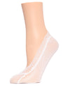 Women's Dotted Lace No Show Liner Socks : Color: White