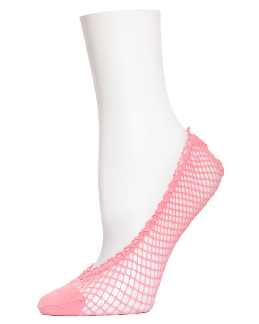 Fishnet Shoe No Show Liner Socks : Color: Peachy Pink