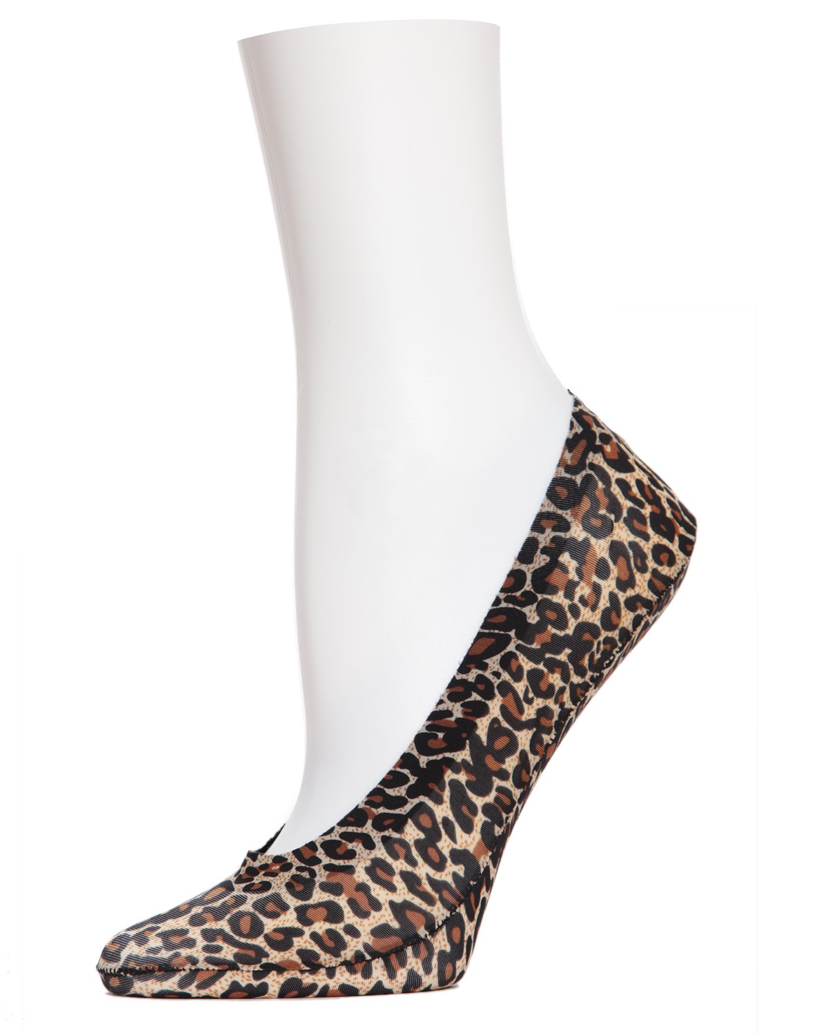Leopard Print No-Show Liner Socks : Color: Naturel