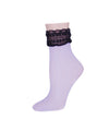 Women's Diamond Floral Lace Anklet Socks : Color: Dusty Lilac