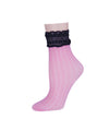 Women's Diamond Floral Lace Anklet Socks : Color: Petal Pink