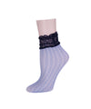 Women's Diamond Floral Lace Anklet Socks : Color: Summer Clouds