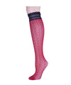Ornate Lace Net Knee High Socks : Color: Red Lollipop