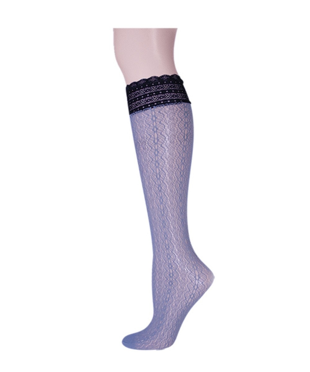 Ornate Lace Net Knee High Socks : Color: Summer Clouds