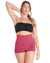 High-Waisted Shaping Boyshorts : Color: Cabernet Spacedye