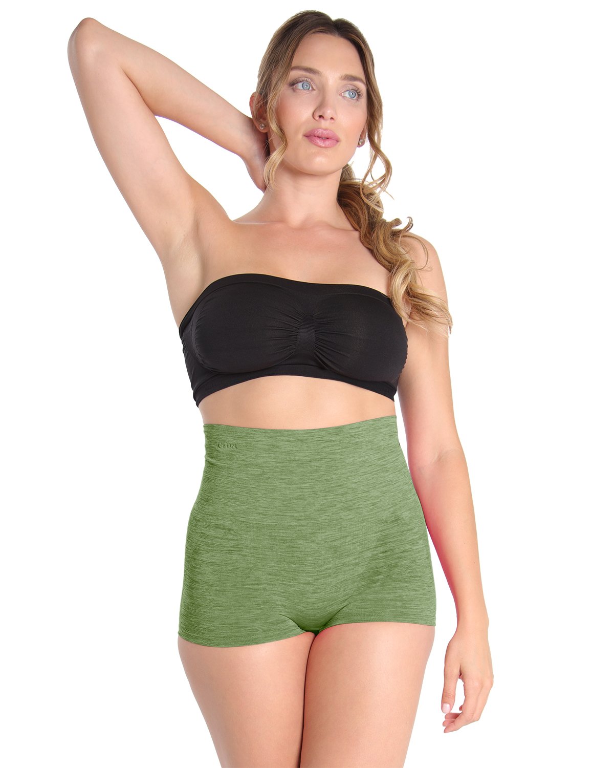 High-Waisted Shaping Boyshorts : Color: Cactus Spacedye