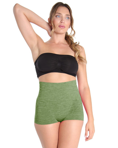 High-Waisted Shaping Boyshorts : Color: Cactus Spacedye