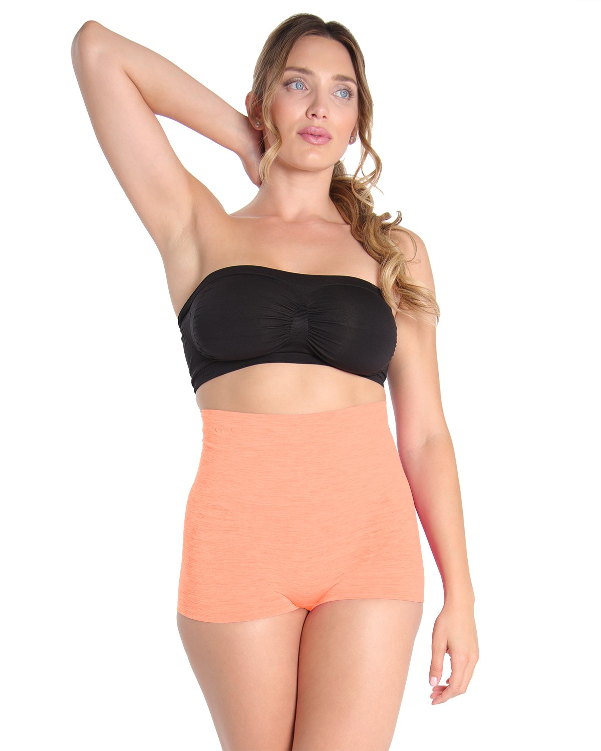 High-Waisted Shaping Boyshorts : Color: Fusion Coral