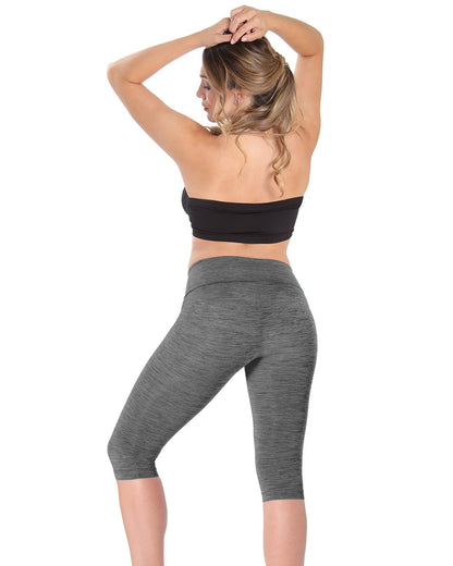 High-Waisted Tummy Control Shaping Capri Leggings : Color: Black