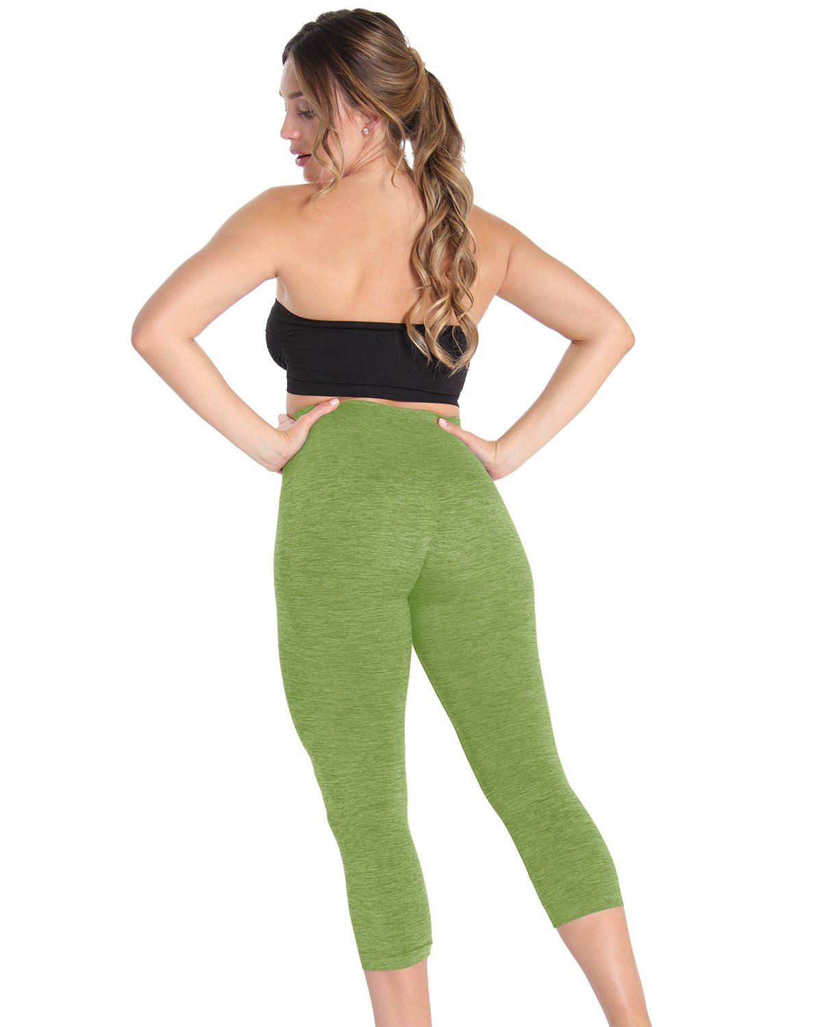High-Waist Control Seamless Shapewear Leggings : Color: Cactus Spacedye