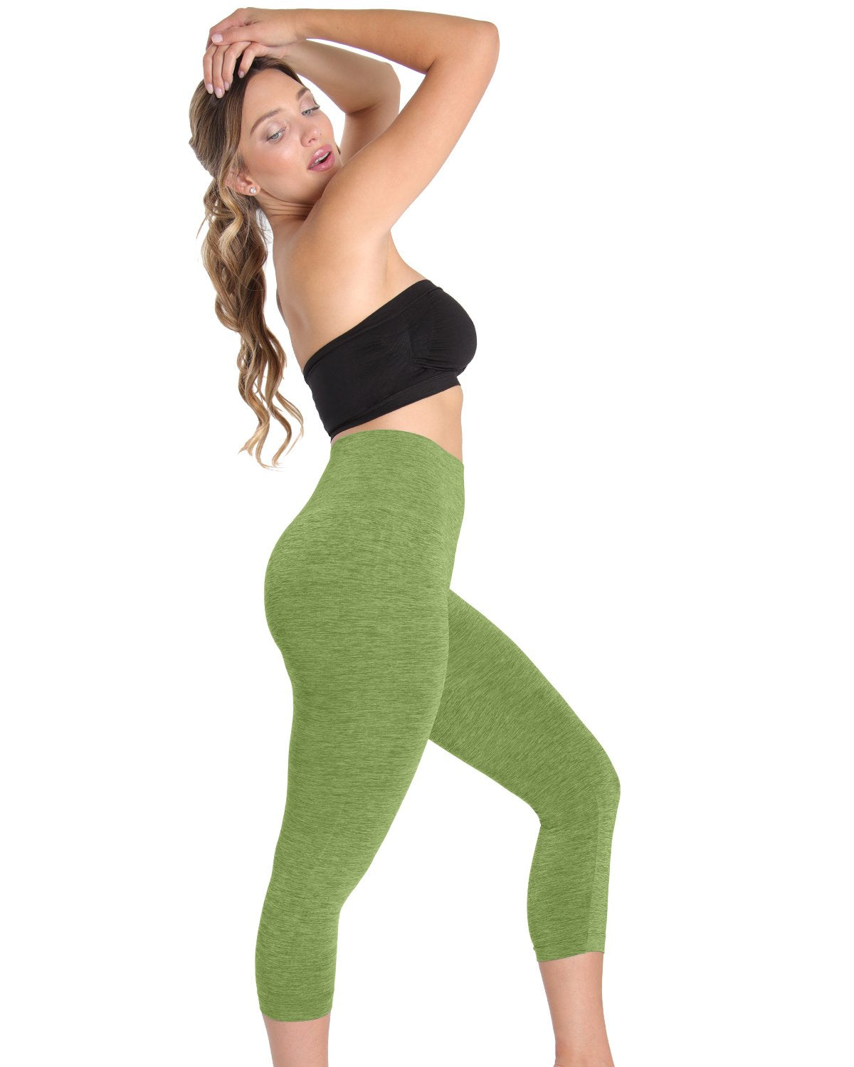 High-Waist Control Seamless Shapewear Leggings : Color: Cactus Spacedye