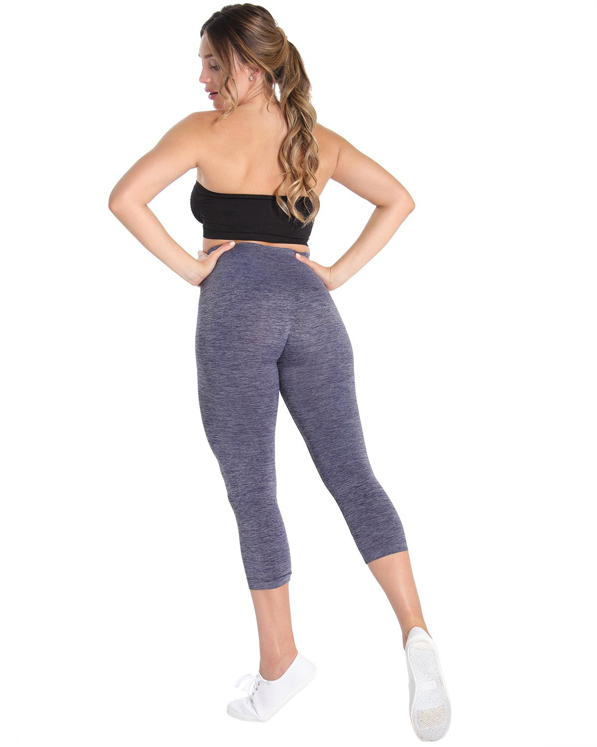 High-Waist Control Seamless Shapewear Leggings : Color: Peacoat Spacedye