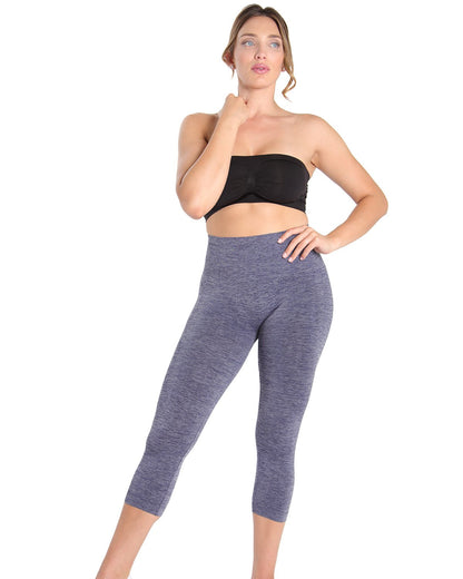 High-Waist Control Seamless Shapewear Leggings : Color: Peacoat Spacedye