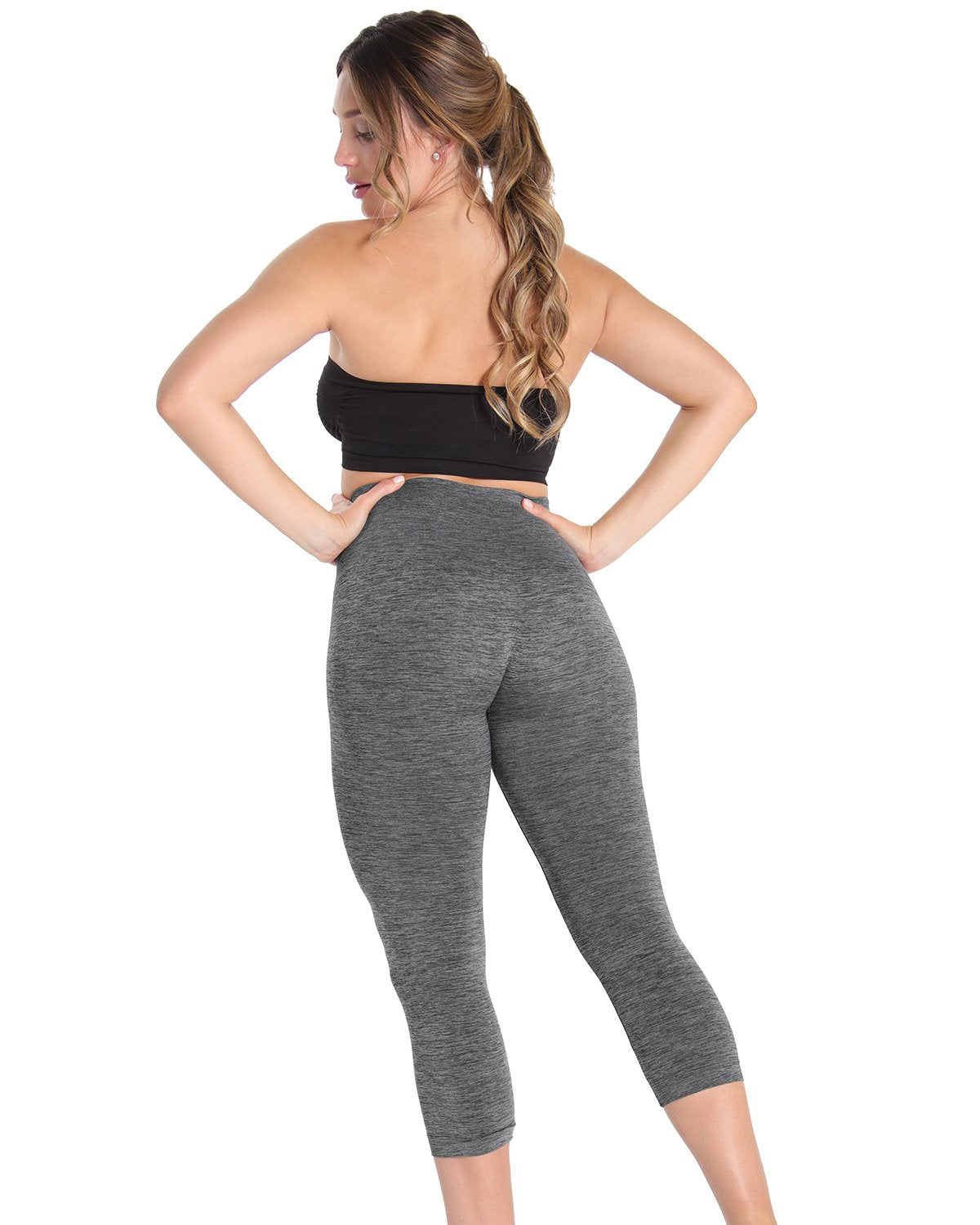 High-Waist Control Seamless Shapewear Leggings : Color: Skystorm Spacedye