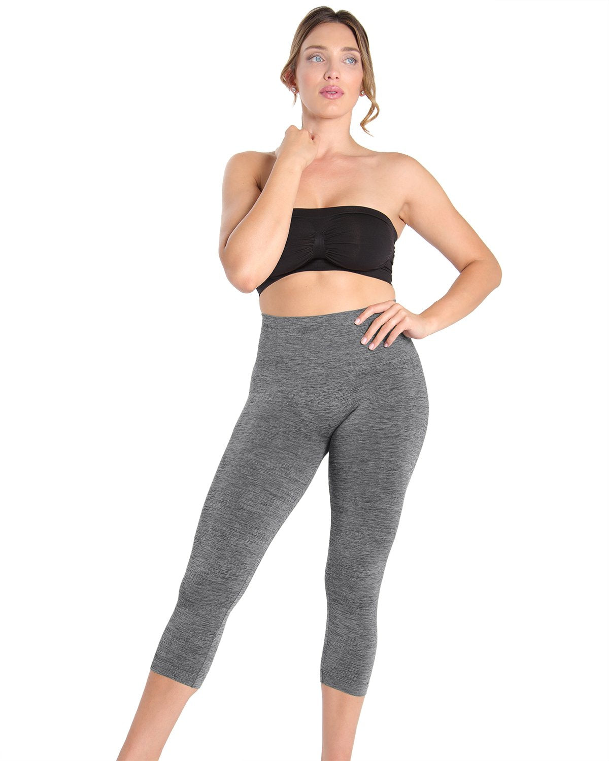 High-Waist Control Seamless Shapewear Leggings : Color: Skystorm Spacedye