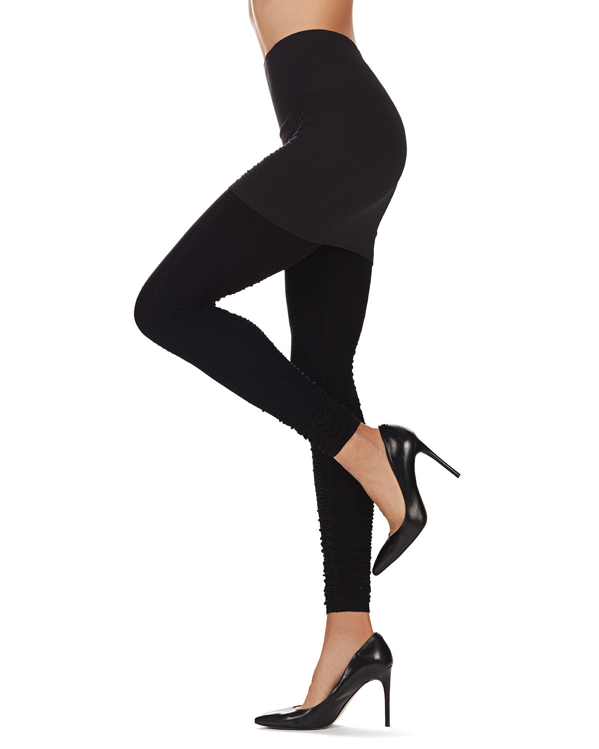 Grinza Capri Workout Skirted Leggings : Color: Black