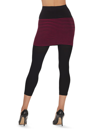 Women's Racha Stripe Skirted Leggings : Color: Black/Gray