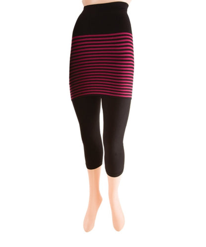 Women's Racha Stripe Skirted Leggings : Color: Black/Gray