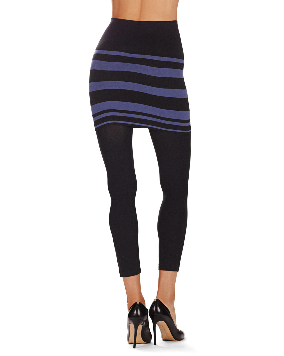 Women's Pija Capri Skirted Leggings : Color: Black/Blue