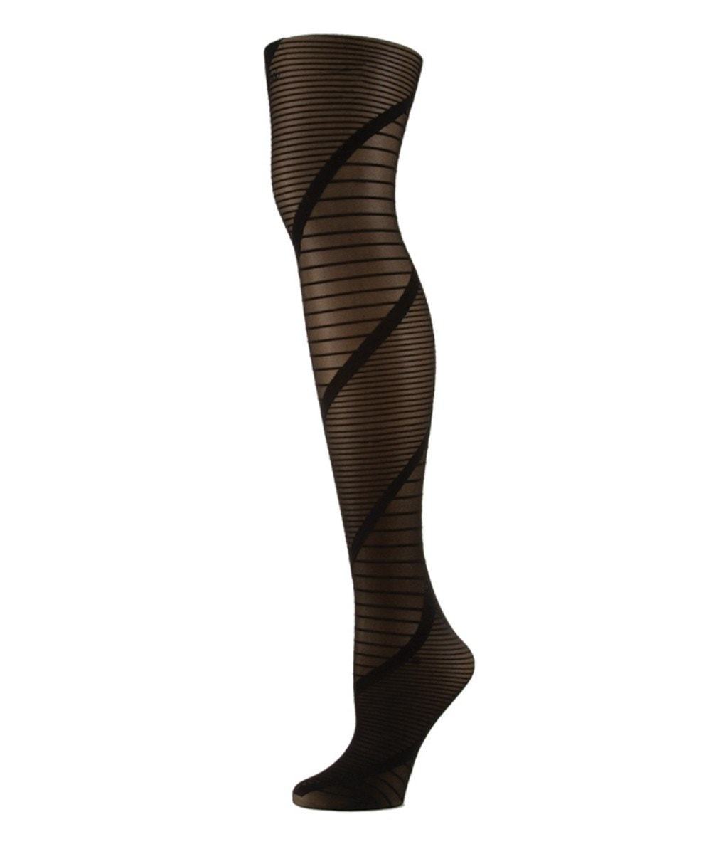 Spiral Staircase Sheer Netted Tights : Color: Black