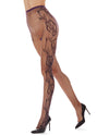 Botanica Floral Swirl Fishnet Tights : Color: Grape Compote