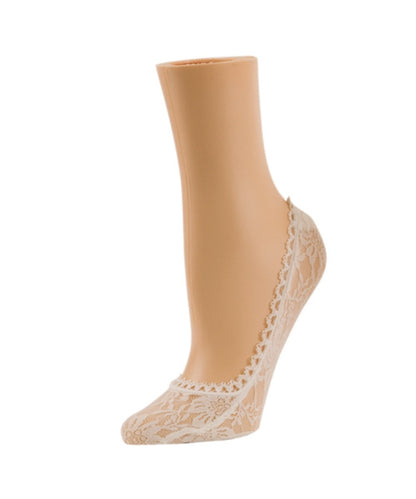 Women's Ballerina Cut Daisy Foot Liner : Color: White