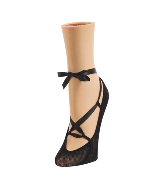 Dancing Dot Ballet-Style Foot Liner : Color: Black
