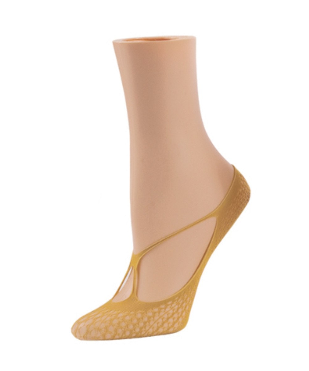 Women's Stranded Net No Show Foot Liners : Color: Brite Gold