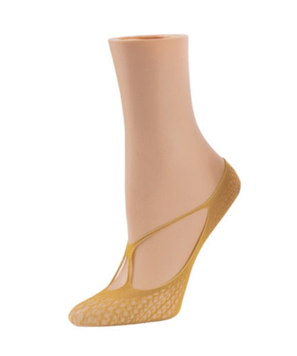 Women's Stranded Net No Show Foot Liners : Color: Brite Gold