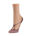 Women's Stranded Net No Show Foot Liners : Color: Grape Compote